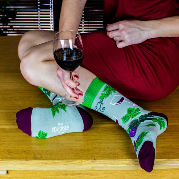 Veselé ponožky POHODKY Červené Víno