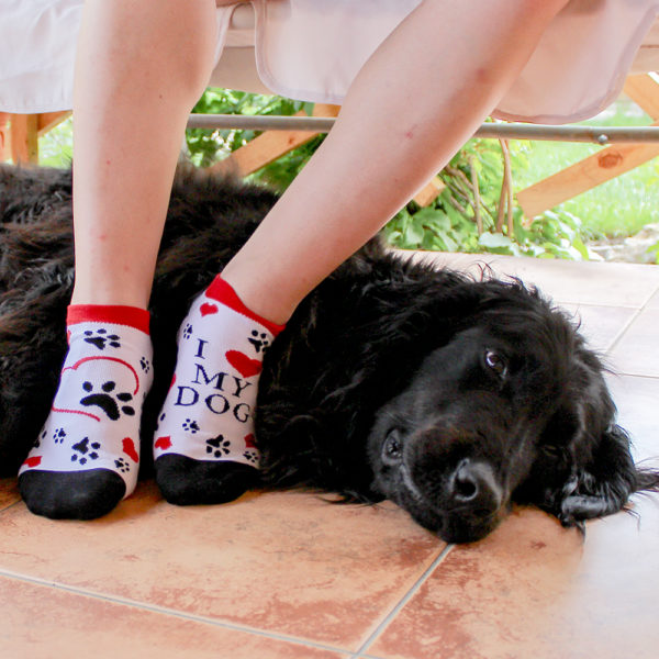 Veselé členkové ponožky – love my dog